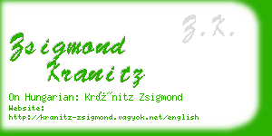 zsigmond kranitz business card